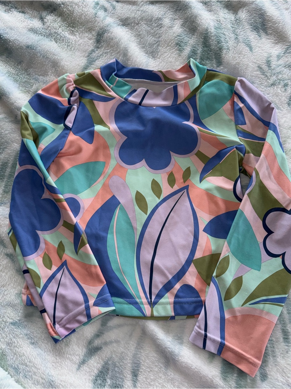 Carters Long Sleeve Floral Swim Shirt/Rash Guard- Multi